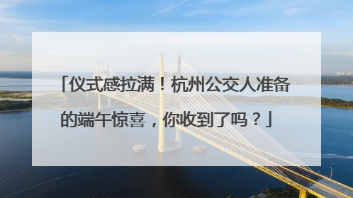 仪式感拉满！杭州公交人准备的端午惊喜，你收到了吗？