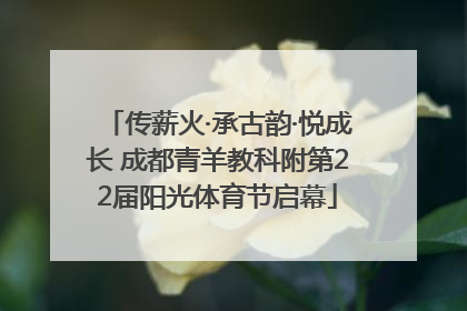 传薪火·承古韵·悦成长 成都青羊教科附第22届阳光体育节启幕