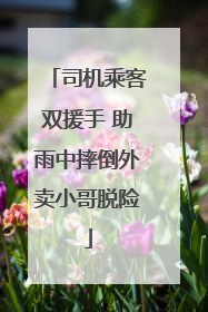 司机乘客双援手 助雨中摔倒外卖小哥脱险