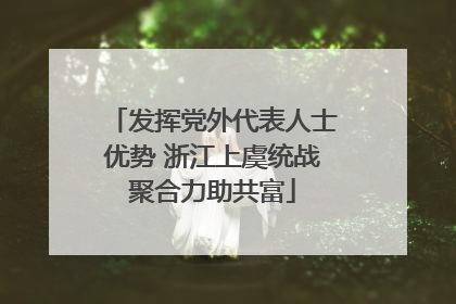 发挥党外代表人士优势 浙江上虞统战聚合力助共富