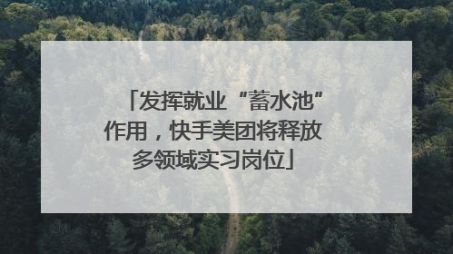 发挥就业“蓄水池”作用，快手美团将释放多领域实习岗位