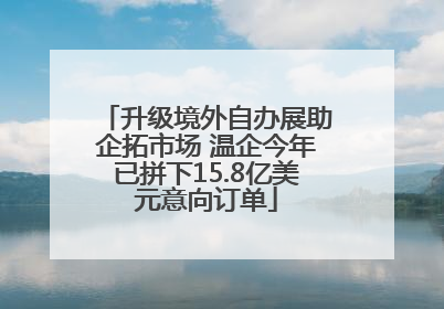 升级境外自办展助企拓市场 温企今年已拼下15.8亿美元意向订单