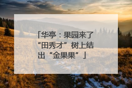 华亭：果园来了“田秀才”树上结出“金果果”