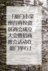 厦门市泉州台商投资区商会成立大会暨招商推介活动在厦门举行