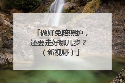 做好免陪照护，还要走好哪几步？（新视野）