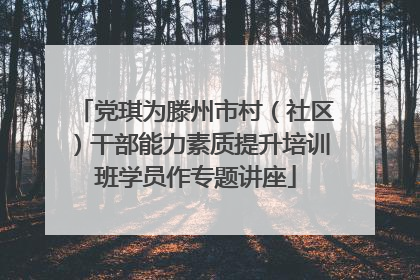 党琪为滕州市村（社区）干部能力素质提升培训班学员作专题讲座