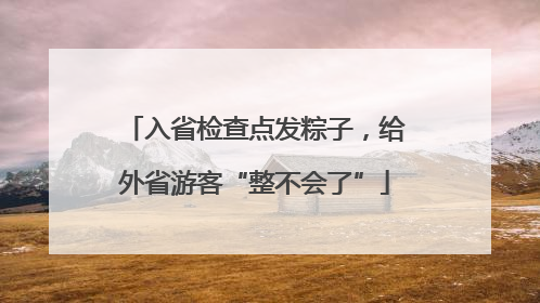 入省检查点发粽子，给外省游客“整不会了”