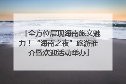 全方位展现海南旅文魅力！“海南之夜”旅游推介暨欢迎活动举办