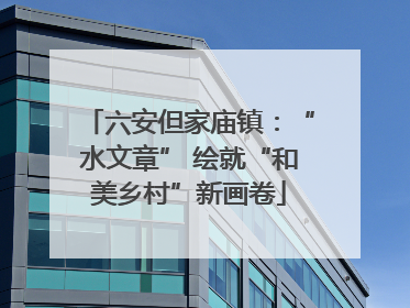 六安但家庙镇：“水文章” 绘就“和美乡村”新画卷