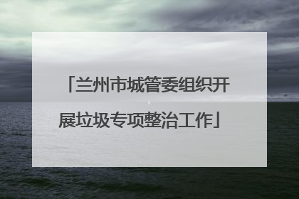 兰州市城管委组织开展垃圾专项整治工作