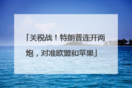 关税战！特朗普连开两炮，对准欧盟和苹果
