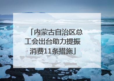 内蒙古自治区总工会出台助力提振消费11条措施