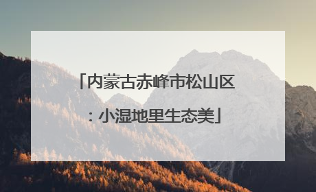 内蒙古赤峰市松山区：小湿地里生态美