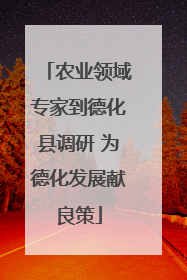 农业领域专家到德化县调研 为德化发展献良策