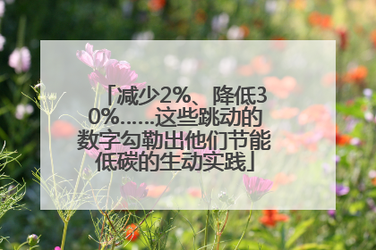 减少2%、降低30%……这些跳动的数字勾勒出他们节能低碳的生动实践