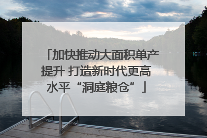 加快推动大面积单产提升 打造新时代更高水平“洞庭粮仓”