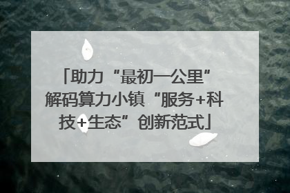 助力“最初一公里” 解码算力小镇“服务+科技+生态”创新范式