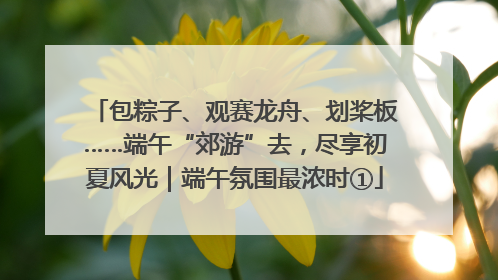 包粽子、观赛龙舟、划桨板……端午“郊游”去，尽享初夏风光｜端午氛围最浓时①