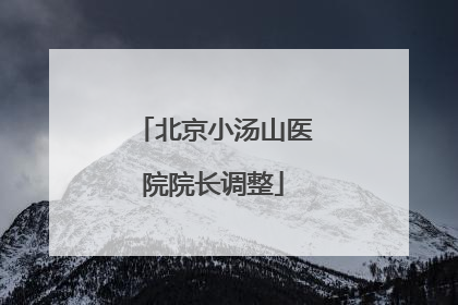 北京小汤山医院院长调整