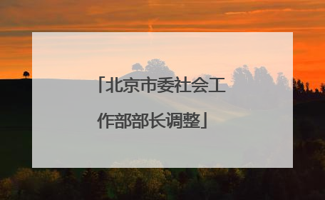 北京市委社会工作部部长调整