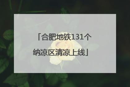合肥地铁131个纳凉区清凉上线