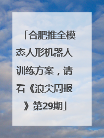 合肥推全模态人形机器人训练方案，请看《浪尖周报》第29期