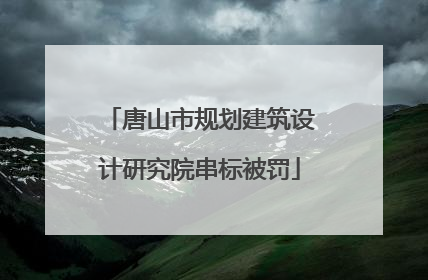 唐山市规划建筑设计研究院串标被罚