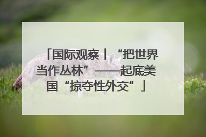 国际观察丨“把世界当作丛林”——起底美国“掠夺性外交”