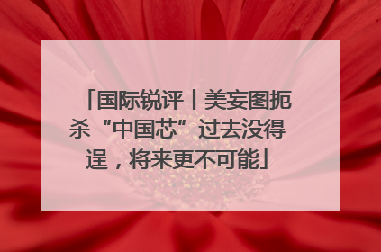 国际锐评丨美妄图扼杀“中国芯”过去没得逞，将来更不可能