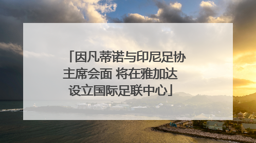 因凡蒂诺与印尼足协主席会面 将在雅加达设立国际足联中心