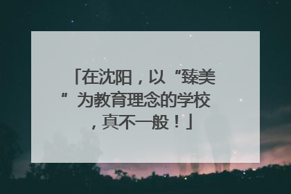 在沈阳，以“臻美”为教育理念的学校，真不一般！