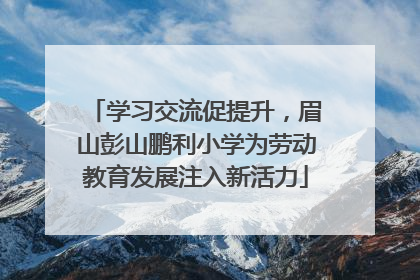 学习交流促提升，眉山彭山鹏利小学为劳动教育发展注入新活力