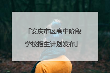 安庆市区高中阶段学校招生计划发布