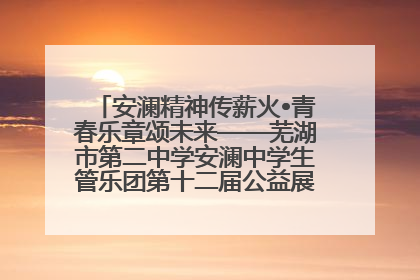 安澜精神传薪火•青春乐章颂未来——芜湖市第二中学安澜中学生管乐团第十二届公益展演圆满举行