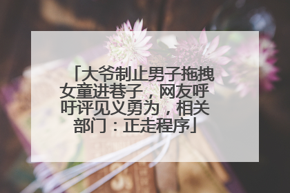 大爷制止男子拖拽女童进巷子，网友呼吁评见义勇为，相关部门：正走程序