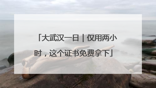 大武汉一日｜仅用两小时，这个证书免费拿下