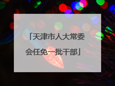 天津市人大常委会任免一批干部