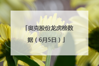 奥克股份龙虎榜数据（6月5日）