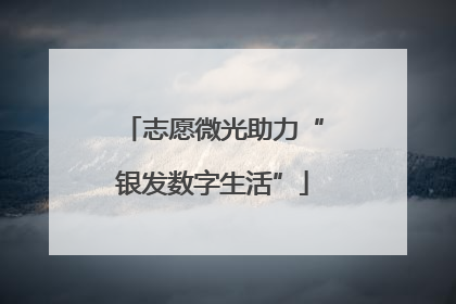 志愿微光助力“银发数字生活”