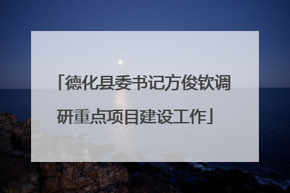 德化县委书记方俊钦调研重点项目建设工作