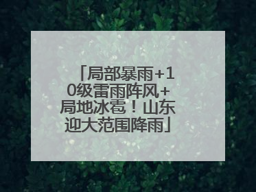 局部暴雨+10级雷雨阵风+局地冰雹！山东迎大范围降雨