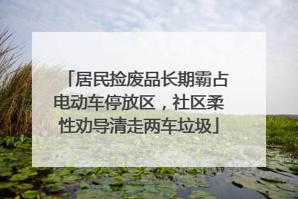 居民捡废品长期霸占电动车停放区，社区柔性劝导清走两车垃圾