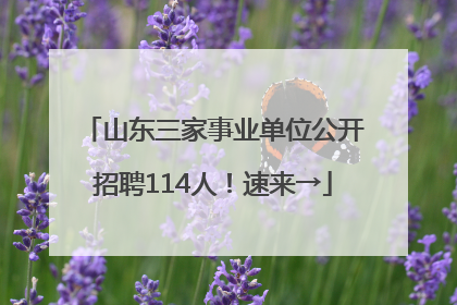 山东三家事业单位公开招聘114人！速来→