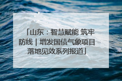 山东：智慧赋能 筑牢防线｜增发国债气象项目落地见效系列报道