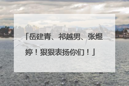 岳建青、祁越男、张煜婷！狠狠表扬你们！