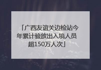 广西友谊关边检站今年累计验放出入境人员超150万人次