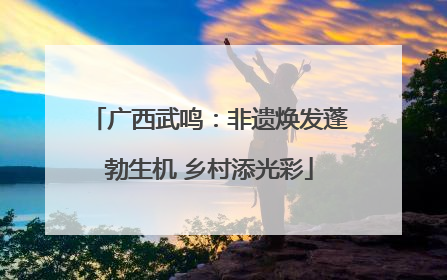 广西武鸣：非遗焕发蓬勃生机 乡村添光彩