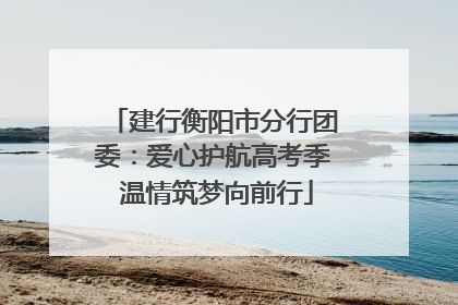 建行衡阳市分行团委：爱心护航高考季 温情筑梦向前行