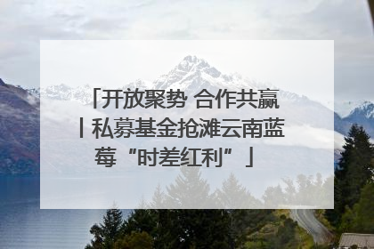 开放聚势 合作共赢丨私募基金抢滩云南蓝莓“时差红利”