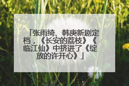 张雨绮、韩庚新剧定档，《长安的荔枝》《临江仙》中挤进了《绽放的许开心》